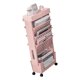 thumbnail image 4 of Estantería móvil multiusos de gran capacidad, multicapa, 4 ruedas universales, estantería de escritorio para oficina, escuela, hogar, color rosa, 4 of 5