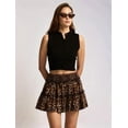 thumbnail image 6 of Womens Summer High Waist Ruffle Tiered Casual Cute Boho Beach Short Skirts Built-in Shorts Leopard Pattern S, 6 of 10