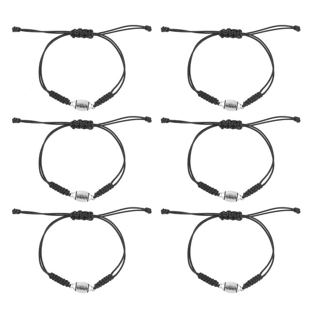Shisuyan Braided Rope Bracelets Black 6Pcs Durable Material