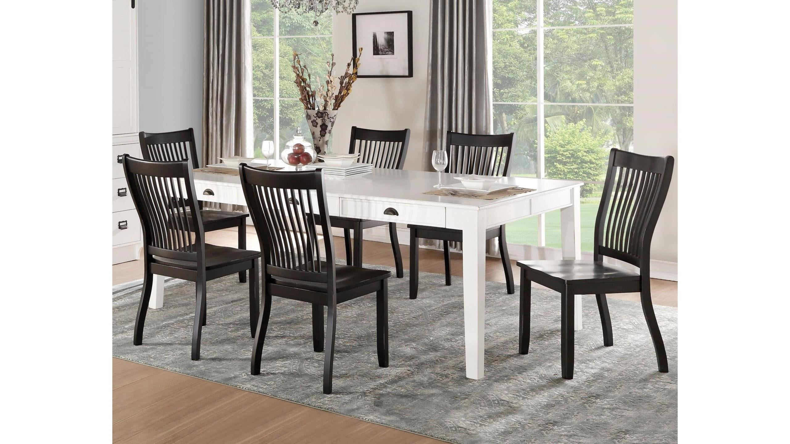 Farmhouse White Dining Table & Chairs & Hutch & Buffet by Acme Renske