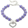 thumbnail image 2 of Dog Collar,Cute Pet Jewelry Pearl Collar, 1 Piece Pet Pearl Collar for Small Pet Collar Dog - Pendant Jewelry One SizePurple, 2 of 3