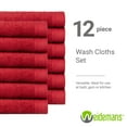 thumbnail image 6 of Weidemans 100% Cotton Washcloths 12 Pieces Towel Set | Fingertip Washcloth 13" X 13" | Towels for Bathroom, Hand, Kitchen, Cleaning | Machine Washable high Absorbency Bathroom Face Towels | Burgundy, 6 of 13