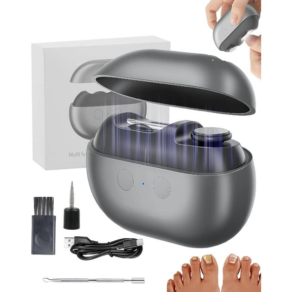 Hewelth Electric Nail Clippers for Seniors, 3 in 1 Easyclip Smart Nail Clipper for Extra Hard/Thick Hands Feet Nails, Polishing Clipper with Light, for Limited Mobility People