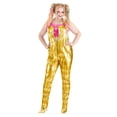 thumbnail image 1 of Women's Plus Size Harley Quinn Gold Overalls Costume, 1 of 3