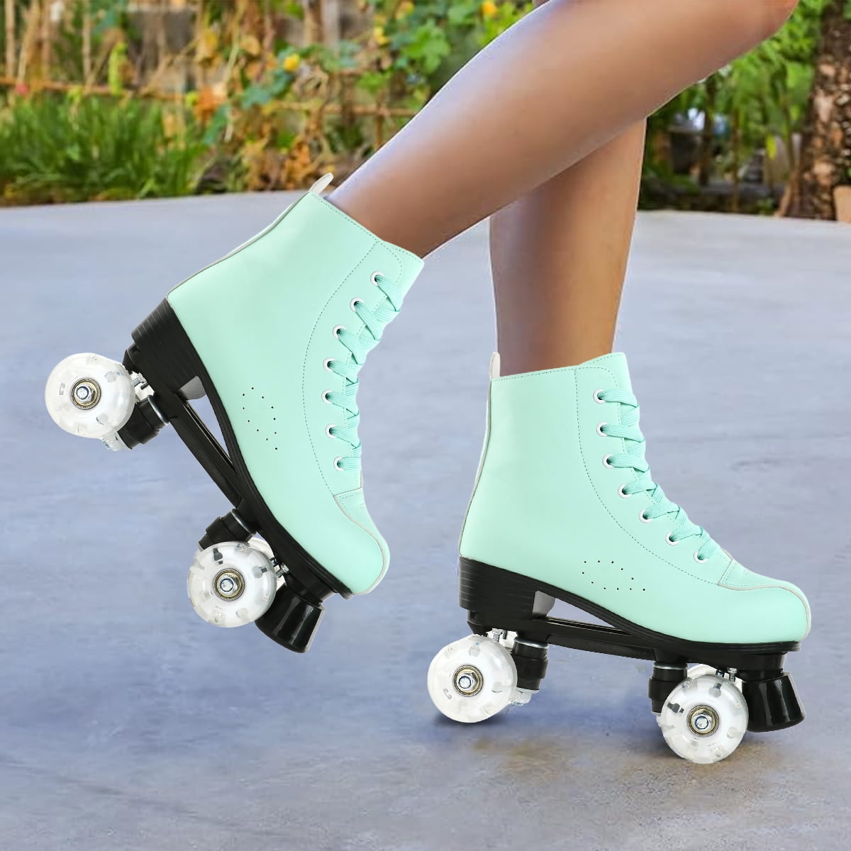 EONROACOO Green Women's Roller Skates for Girls, Lightning Wheels Mens Skates(Women 7/Men 5.5)