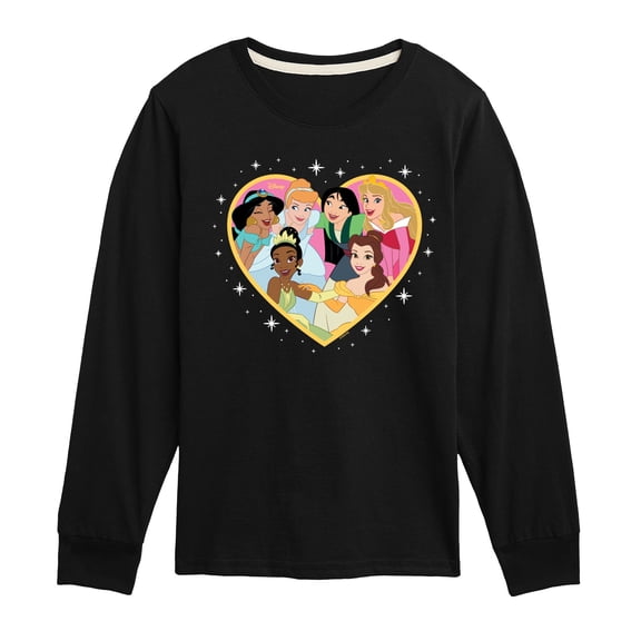 Disney - Princess Group Heart - Toddler And Youth Long Sleeve Graphic T-Shirt