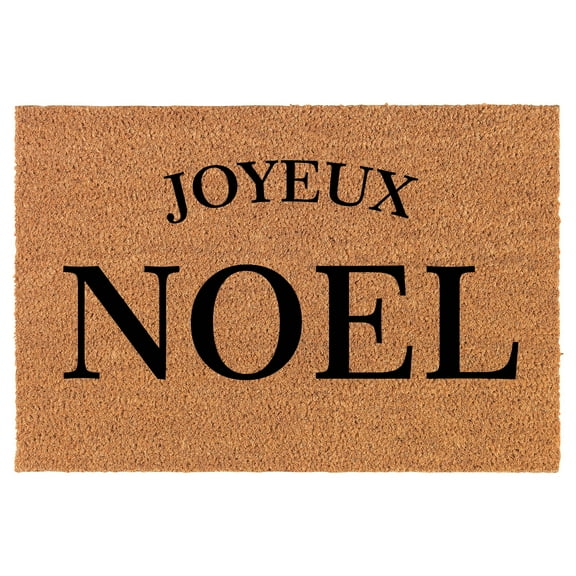 Welcome Doormat Coco Coir Door Mat Joyeux Noel French Happy Merry Christmas (30" x 18")