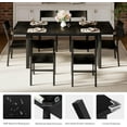 thumbnail image 5 of iPormis 63" Extendable Dining Table for 4-8, Square Wooden Dining Room Table with Metal Base, Modern Extendable Table for  Small Kitchens, Dining Office Areas, Black, 5 of 7