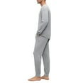thumbnail image 4 of Dwelliawo Mens Pajama Set, Henley Long Sleeve T-Shirt and Pants with Pockets Two Pieces Lounge Pj Loose Fit Comfortable Solid Color Dressy Fall Winter Loungewear Set Light Gray XL, 4 of 9
