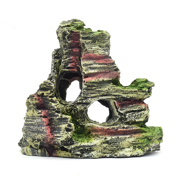 ACDANC Mountain View Decor Rockery Landscapes Rocks Hiding Cave Tree Aquarium Ornament Fish Tank Decoration