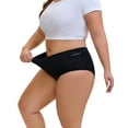 thumbnail image 3 of INNERSY High Waist Plus Size Period Underwear for Women Heavy Flow Cotton Leakproof Panties 3 Pack(5XL,Black), 3 of 11