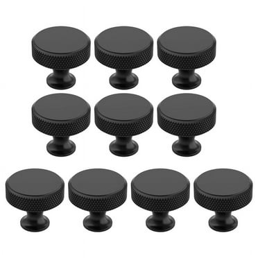 10 Pack Black Knurled Cabinet Knobs Round Kitchen Cabinet Pulls