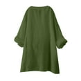 thumbnail image 5 of XuJwPNcy Women's Cotton Linen Shirts Button V Neck Long Sleeve Tops Baggy Solid Color Trendy Dressy Blouses, 5 of 5