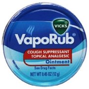 Vicks Vaporub Ointment Cream Cough Suppressant and Topical Analgesic of 0.45 Oz JAR - 5 Packs