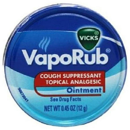 Vicks Vaporub Ointment Cream Cough Suppressant and Topical Analgesic of 0.45 Oz JAR - 5 Packs