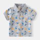 thumbnail image 5 of Gibobby Blusas Elegantes Camisa para niños pequeños con estampado de dinosaurio de dibujos animados, chaquetón de manga corta con botones, camisa para niños y niñas(Gris, 18-24 Meses), 5 of 5