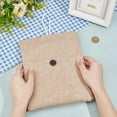 thumbnail image 3 of 1 pc Cotton Linen Book Sleeve with Button Front Pocket Book Protector Fabric Book Covers for Book Lovers Rectangle BurlyWood 25x19x1.45cm Material: Cotton Linen, 3 of 8