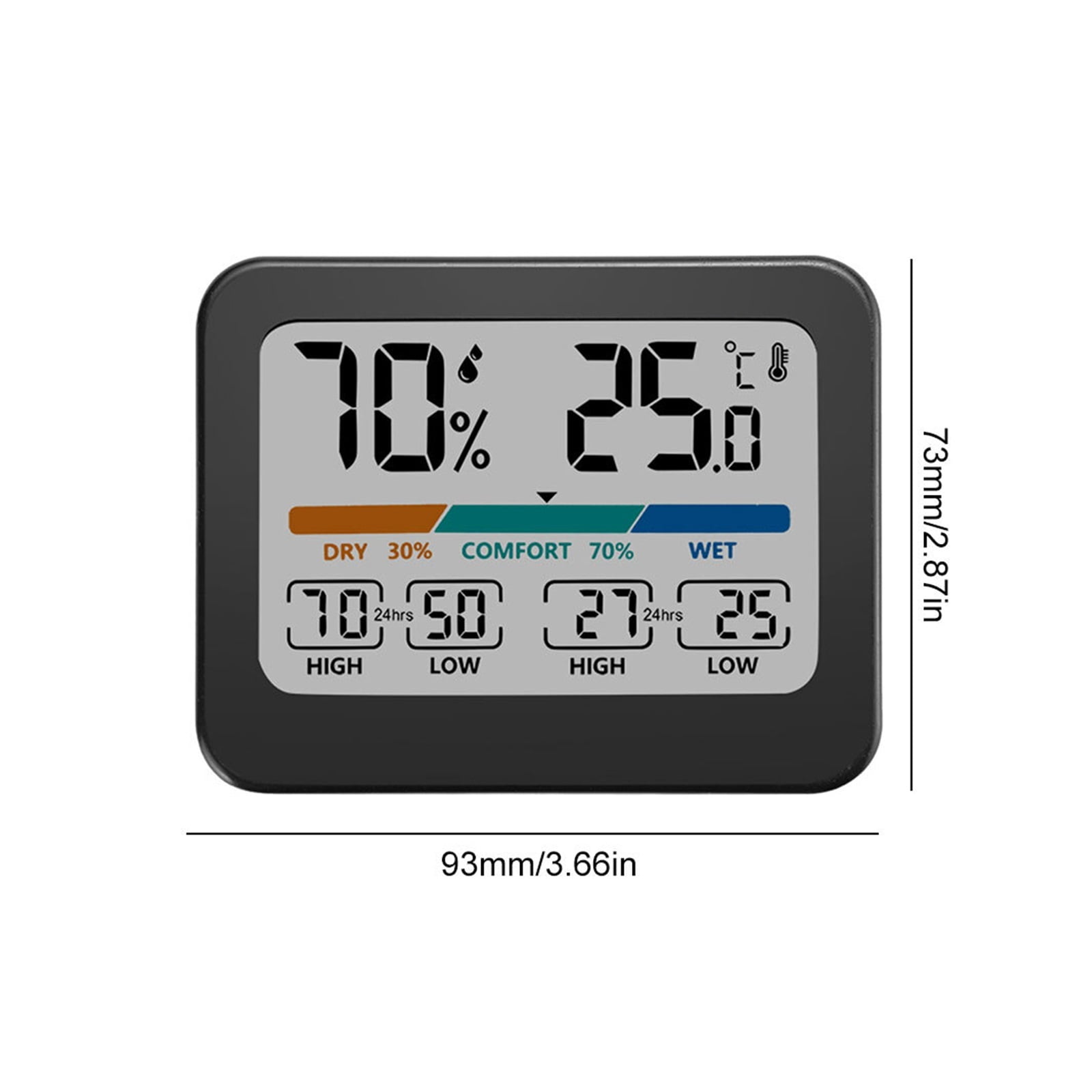 2PCS Digital Temperature Humidity Meter Room Thermometer Max Min Records for Home Office Bedroom ,Simple Operation