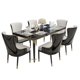 thumbnail image 2 of Simple golden ebony Italian light luxury solid wood dining table and chair combination My Lux Decor Round, 2 of 14