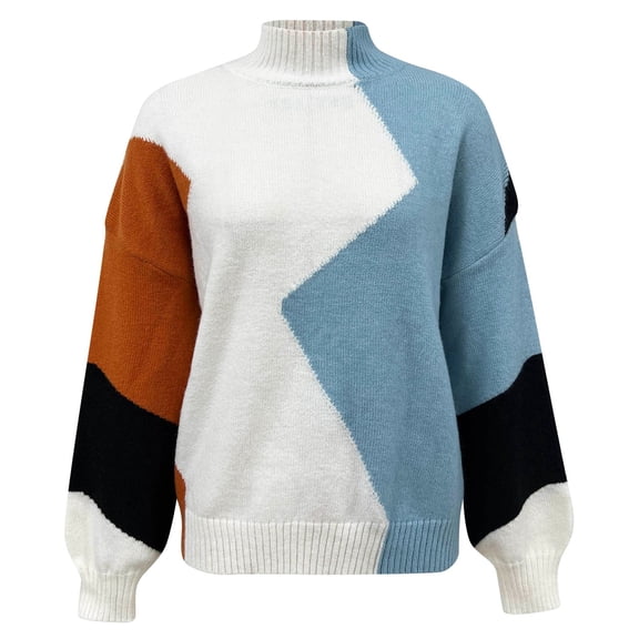 Vedolay Womens Long Sleeve Tops Womens V-Neck Ribbed Long Sleeve Slim Knit Sweater Fall 2023 Trendy Clothes,Blue M