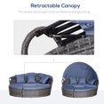 thumbnail image 6 of Outsunny Rattan Daybed Patio Furniture Set w/ Adjustable Canopy, Gray, 6 of 9