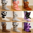 thumbnail image 4 of TELOLY Animal Socks for Women - 3D Knit Animal Fuzzy Socks,Novelty Animal Hug Sock,Hand Crocheted Winter Warm Socks,Fuzzy Socks Gifts(D), 4 of 7