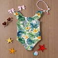 thumbnail image 6 of Grblisyd Girls One Piece Swimsuits Flutter Sleeve Hawaiian Beach Sport Swimwear Kids Crew NeckBathing Suit 8 Years, 6 of 6