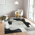 thumbnail image 4 of FairOnly 9'x12'Grey Abstract Low Pile Machine Washable Area Rug Modern Color Block Non Slip Rugs for Living Room Beroom Home Office, 4 of 7