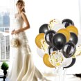 thumbnail image 4 of 20 globos marmoleados con lentejuelas de ágata, globos decorativos para fiestas, suministros para bodas, cumpleaños, lentejuelas doradas, ágata negra, dorado, negro y blanco., 4 of 7