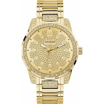 GUESS Gold-Tone and Rhinestone Analog Watch U1339G2