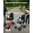 thumbnail image 5 of Pet Stroller Foldable 4-Wheel Travel Dog Stroller with Reversible Handle, Compact One-Hand Fold, Smooth EVA Wheels, Breathable Mesh Cabin, Supports Pets up to 44lbs, Ideal for Dogs and Cats, 5 of 11