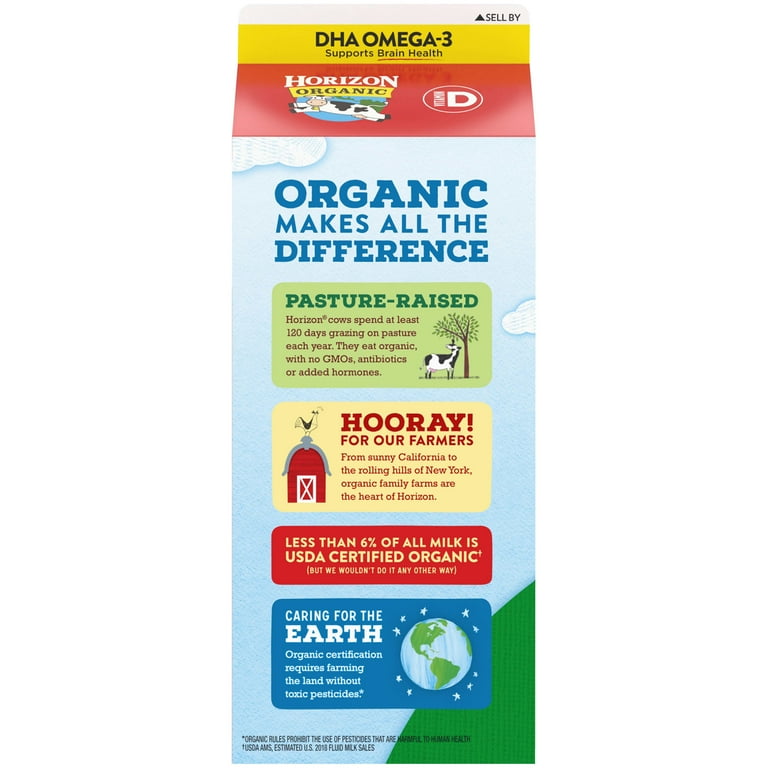 Horizon Organic Whole Milk with DHA Omega 3 Half Gallon