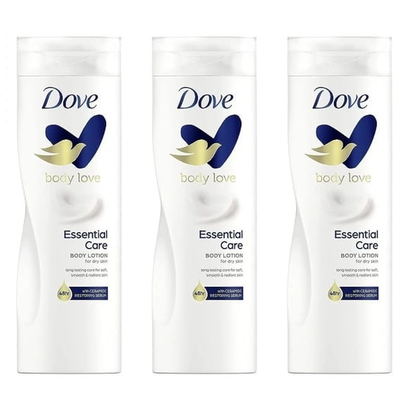 Dove Nourishing Body Care Lotion essential For dry skin 48h 400 Ml-Pack of 3