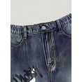 thumbnail image 4 of SHenli Girl's Hop Letter Graphic Jeans High Waisted Wide Leg Casual Denim Pants Baggy Streetwear for Age 6-16, 4 of 5