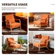 thumbnail image 6 of Dtwnek Upholstered Armchair with Wood Frame and Lumbar Pillow, Modern Club Chair Accent Chair for Living Room, Bedroom, Office, Orange, 6 of 9