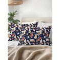 thumbnail image 3 of Outdoor Pillows Waterproof, Farmhouse Bunnies Bedding Throw Pillows with Insert for Couch Sofa Bed, Navy Blue Country Flowers Botanical 12x20 Inch Pillowcases Decorative Camping Patio Pillow Set of 2, 3 of 8