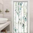 thumbnail image 2 of Stall Shower Curtain, Spring Green Eucalyptus Small Shower Curtain Set for Bathroom Watercolor Botanical RV Shower Curtain with Hooks, 36x72 Inch, 2 of 6