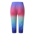 thumbnail image 3 of Gibobby Running Pantalones Deportivos Yoga Leggings moda 3/4 para mujer Leggings estampados cintura alta para mujer Medias atléticas Pantalones cortos entrenamiento yoga（Azul marino， XXL), 3 of 5
