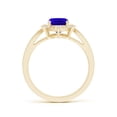 thumbnail image 2 of Angara Natural 1.6 Ct. Tanzanite with Diamond Halo Ring in 14K Yellow Gold for Women (Ring Size: 9), 2 of 8