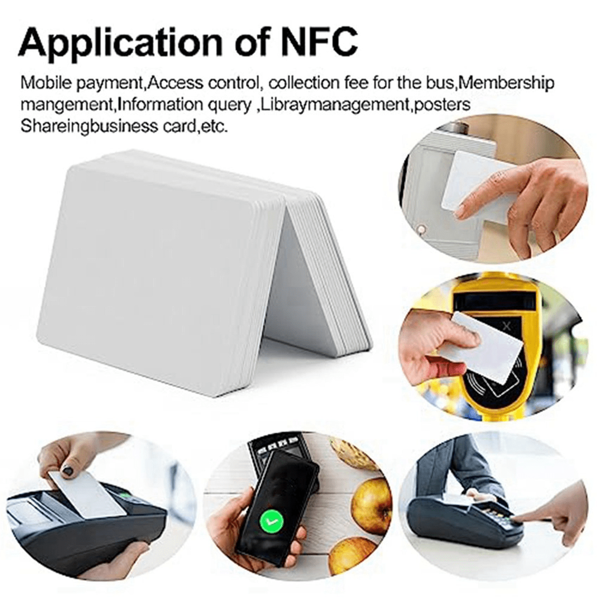 200 PCS NFC Cards Blank 215 NFC Cards 215 Tags Rewritable NFC Cards 504 Bytes Memory for All NFC Enabled Device