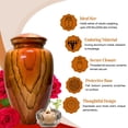 thumbnail image 5 of Nova Niche Aluminum Cremation Urn for Human Ashes Adult – Large Funeral Memorial Urn Wood-Grain Design with Velvet Bag (200 lbs), 5 of 9