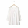 thumbnail image 5 of AXXD White Basic Blouses for Women Dressy Casual Sexy Summer 2024 Lace Casual Solid Color Trendy Long Sleeved Round Neck Tops/shirt, 5 of 9