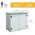 thumbnail image 6 of Uforic 35 cu ft Outdoor Horizontal Storage Sheds, Weather Resistant Resin Tool Shed, Multi-Opening Door for Easy Storage of Bike, Trash Cans, Garden Tools, Lawn Mowers, Waterproof, Lockable, 6 of 6