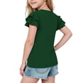thumbnail image 5 of Asxite Toddler Girls Tshirt Ruffle Sleeve V Neck Casual Breathable Summer Tops 2-12Y, 5 of 7