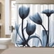 thumbnail image 1 of Elegante Flor de tulipán azul Tela de poliéster Cortina de ducha Decoración de diseñador Cortina de baño Colección de flores de acuarela Impresión digital 180 x 180 cm JAMW Sencillez, 1 of 5