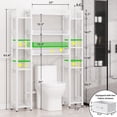 thumbnail image 5 of Over The Toilet Storage with 2 Drawers - iSunirm 11 Tier Bathroom Organizer Freestanding Space Saver Storage Rack with Adjustable Shelf & 4 Hooks for Restroom, Laundry, White, 5 of 7