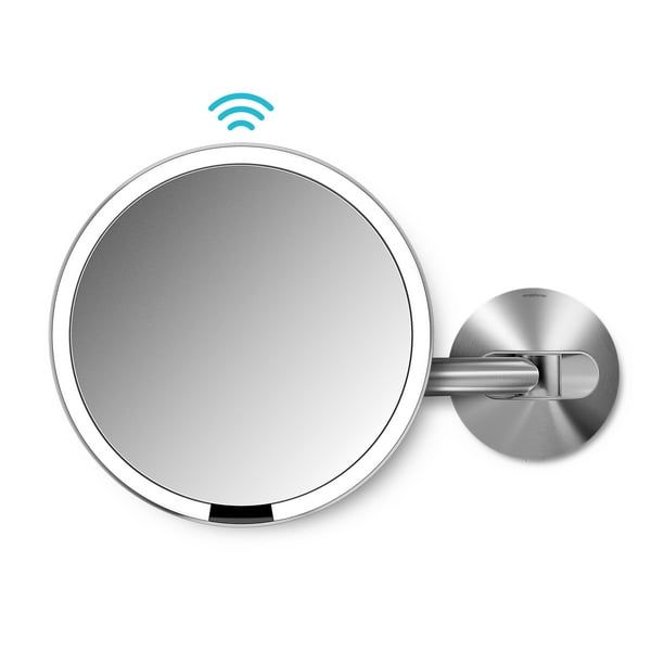 simplehuman simplehuman 8" Round Wall Mount Sensor Makeup Mirror, 5x
