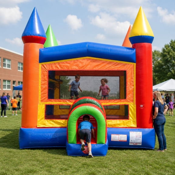 TentandTable Commercial Inflatable Bounce House - Modular Rainbow Kids Jumper