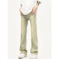 thumbnail image 2 of Pantalones vaqueros de hombre Bootcut con bolsillos Pantalones vaqueros para hombre Pantalones ajustados Slim Fit Lavado Ajustado Tubo Vintage Elástico Acampanado Kpop, 2 of 5