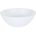 thumbnail image 3 of PLASTICPRO 12 Oz Hammered Plastic Bowls Disposable Soup Bowls, Translucent White with Gold Rim 30-Pack, 3 of 3